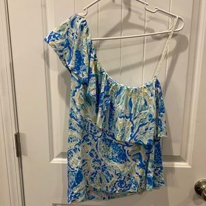 Lilly Pulitzer one shoulder top medium